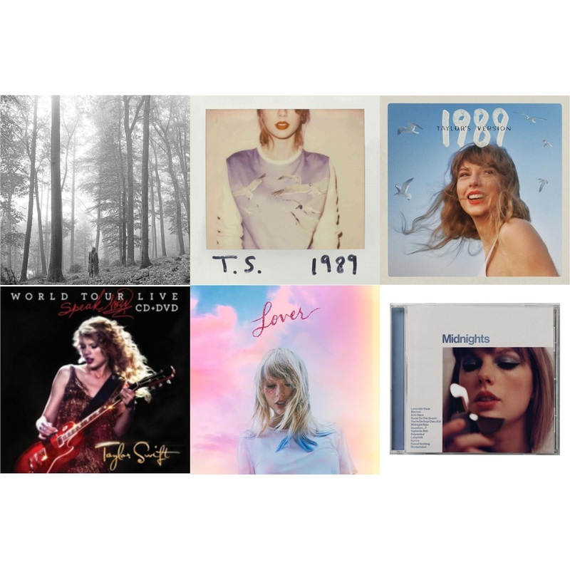 Taylor Swift – Folklore (Edited) & 1989 & 1989 (Taylor’s Version) & Speak Now World Tour Live (CD/DVD) & Lover (Deluxe) (Version 1) & Midnights (X) (Moonstone Blue CD)