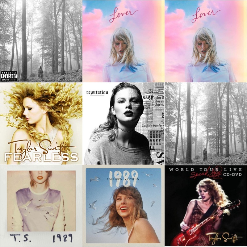 Taylor Swift – Folklore (X) & Lover & Lover (Deluxe) (Version 2) & Fearless & Reputation & Folklore (Edited) & 1989 & 1989 (Taylor’s Version) & Speak Now World Tour Live (CD/DVD)