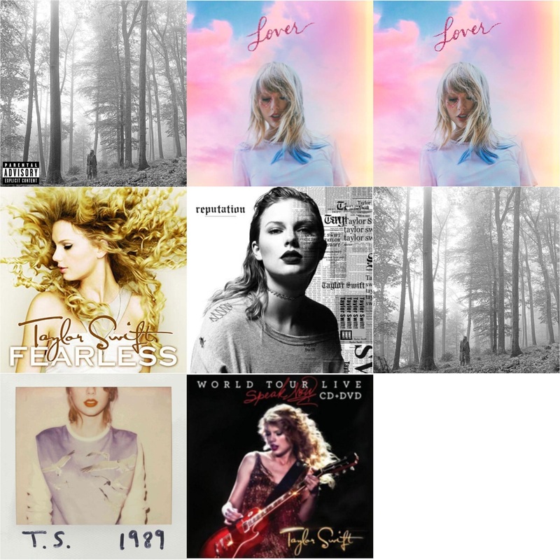 Taylor Swift – Folklore (X) & Lover & Lover (Deluxe) (Version 2) & Fearless & Reputation & Folklore (Edited) & 1989 & Speak Now World Tour Live (CD/DVD)