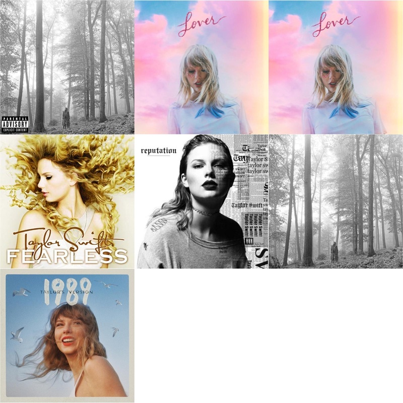Taylor Swift – Folklore (X) & Lover & Lover (Deluxe) (Version 2) & Fearless & Reputation & Folklore (Edited) & 1989 (Taylor’s Version) – CD Bundle