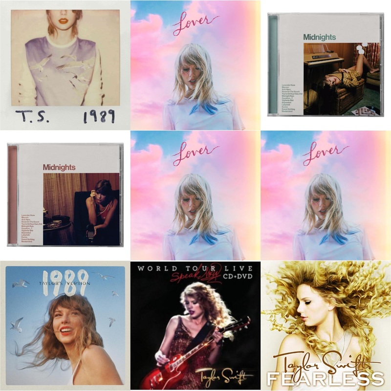 Taylor Swift – 1989 & Lover (Deluxe) (Version 2) & Midnights (X) (Jade Green CD) & Midnights (X) (Blood Moon CD) & Lover (Deluxe) (Version 1) & Lover & 1989 (Taylor’s Version) & Speak Now World Tour Live (CD/DVD) & Fearless
