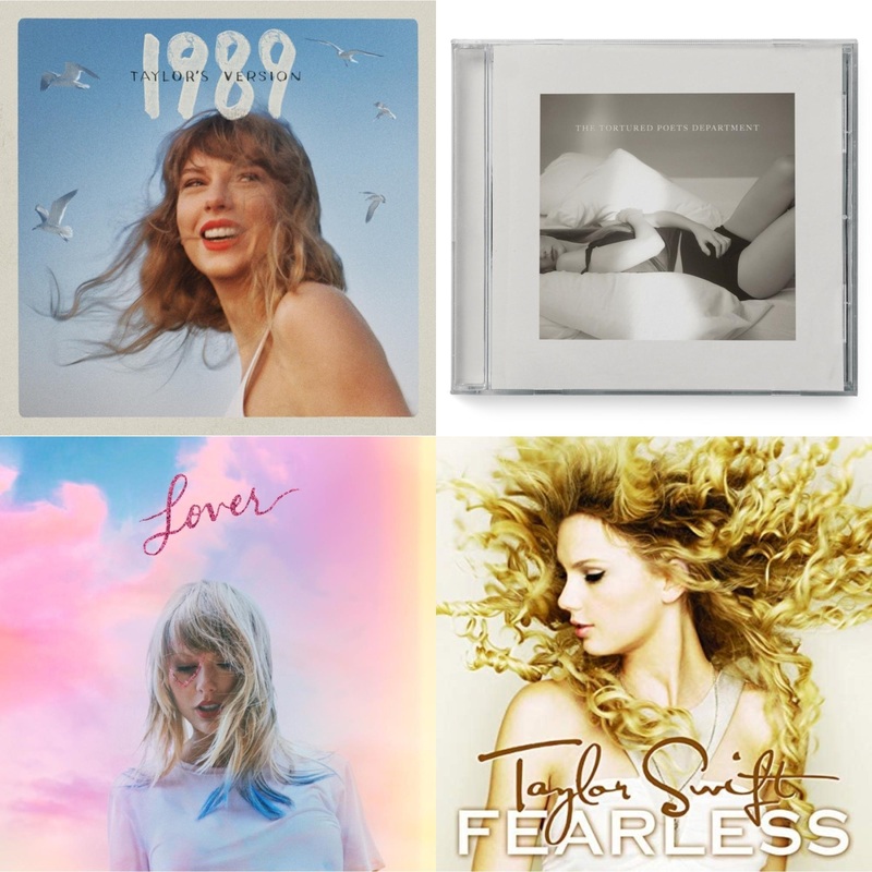 Taylor Swift – 1989 (Taylor’s Version) & Tortured Poets Department(X) (Manuscript- Bonus Track) & Lover (Deluxe) (Version 4) & Fearless – CD Bundle