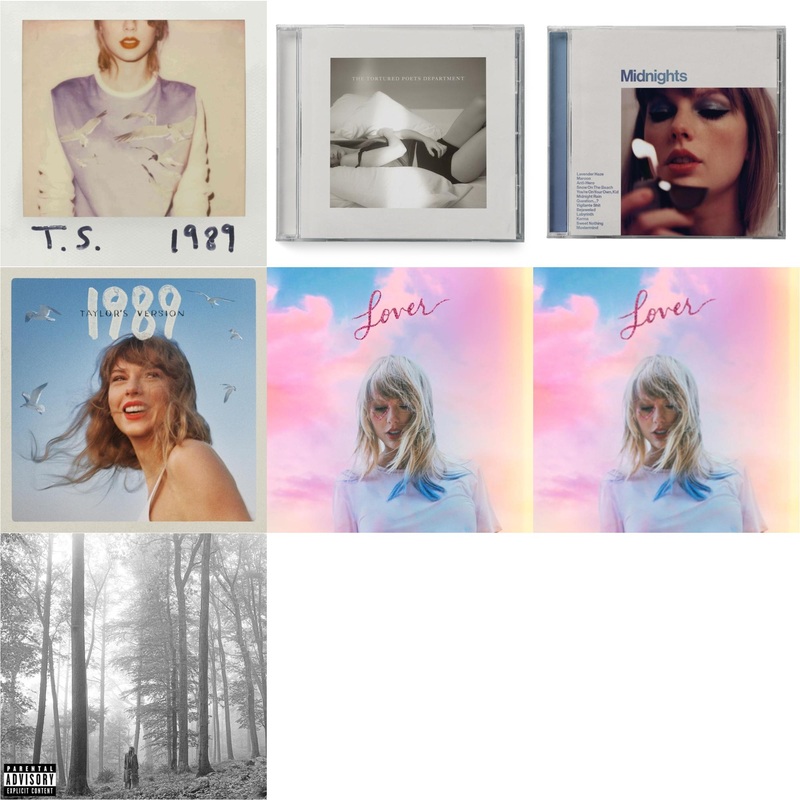 Taylor Swift – 1989 & Tortured Poets Department(X) (Manuscript- Bonus Track) & Midnights (X) (Moonstone Blue CD) & 1989 (Taylor’s Version) & Lover (Deluxe) (Version 2) & Lover & Folklore (X)