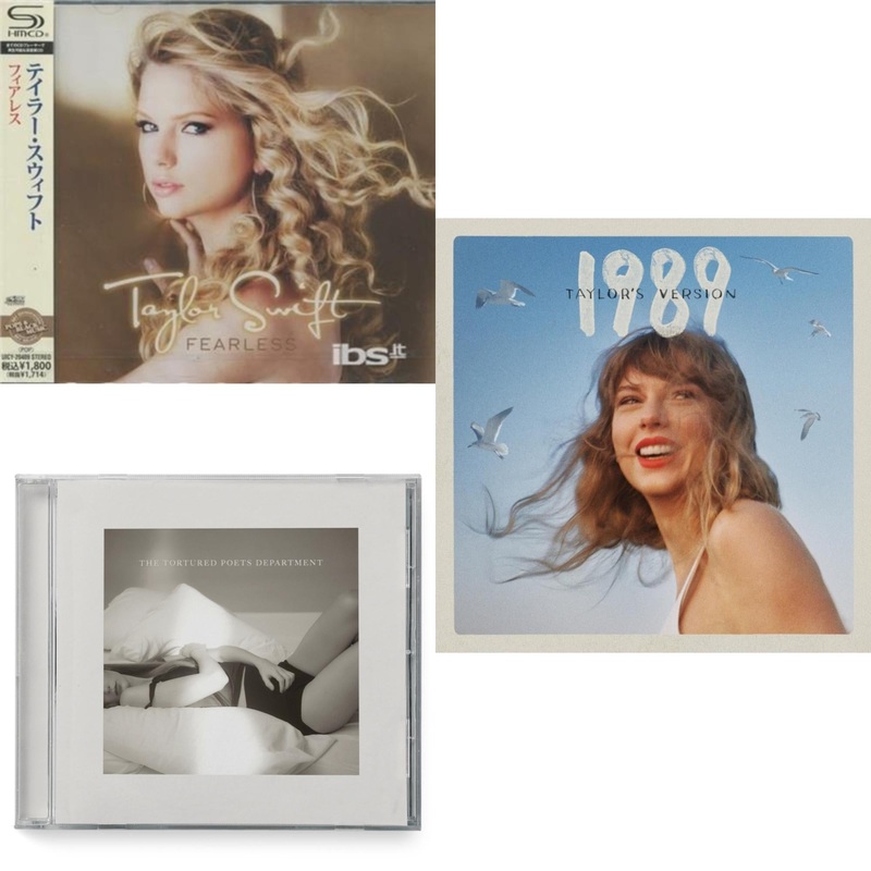 Taylor Swift – Fearless & Tortured Poets Department(X) (Manuscript- Bonus Track) & 1989 (Taylor’s Version) – CD Bundle