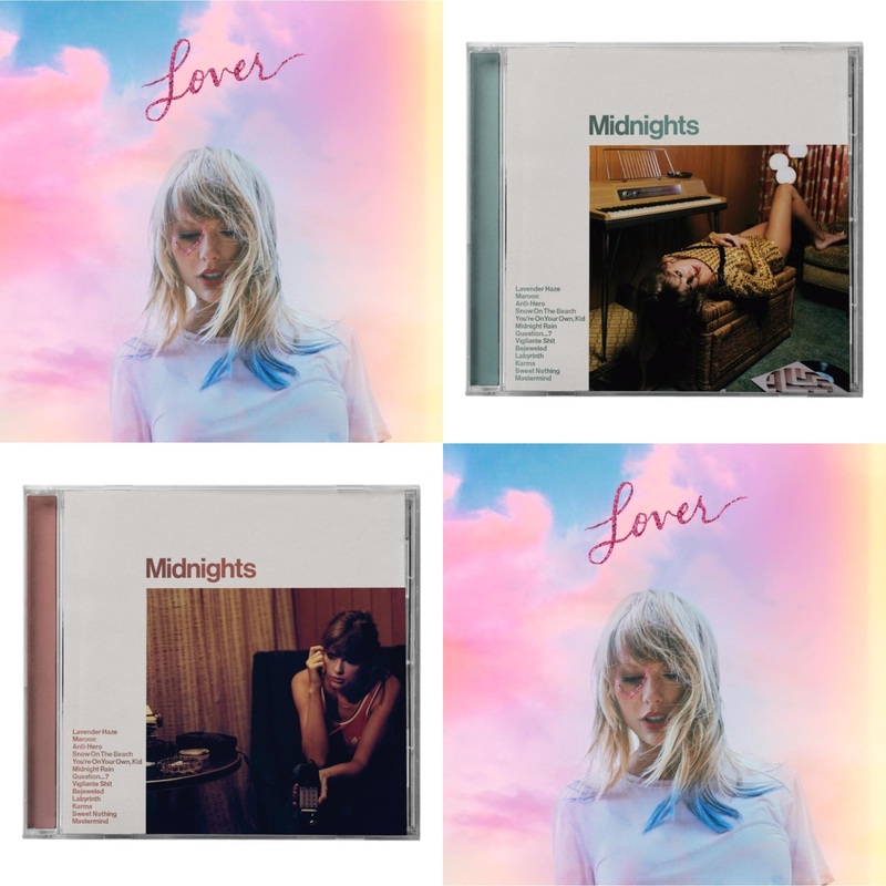 Taylor Swift – Lover (Deluxe) (Version 2) & Midnights (X) (Jade Green CD) & Midnights (X) (Blood Moon CD) & Lover (Deluxe) (Version 1)