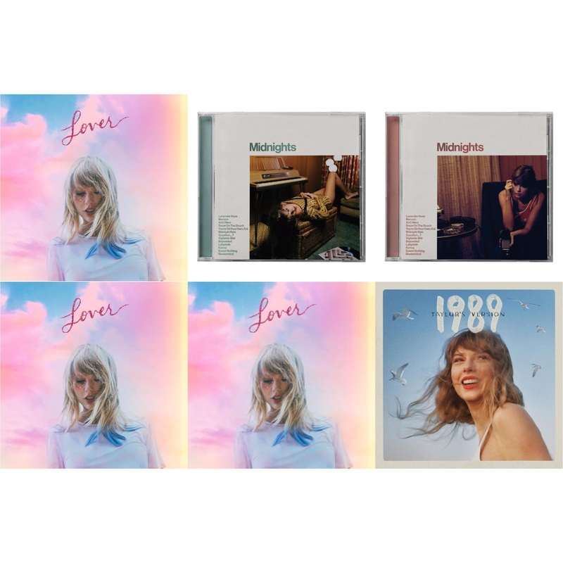 Taylor Swift – Lover (Deluxe) (Version 2) & Midnights (X) (Jade Green CD) & Midnights (X) (Blood Moon CD) & Lover (Deluxe) (Version 1) & Lover & 1989 (Taylor’s Version)
