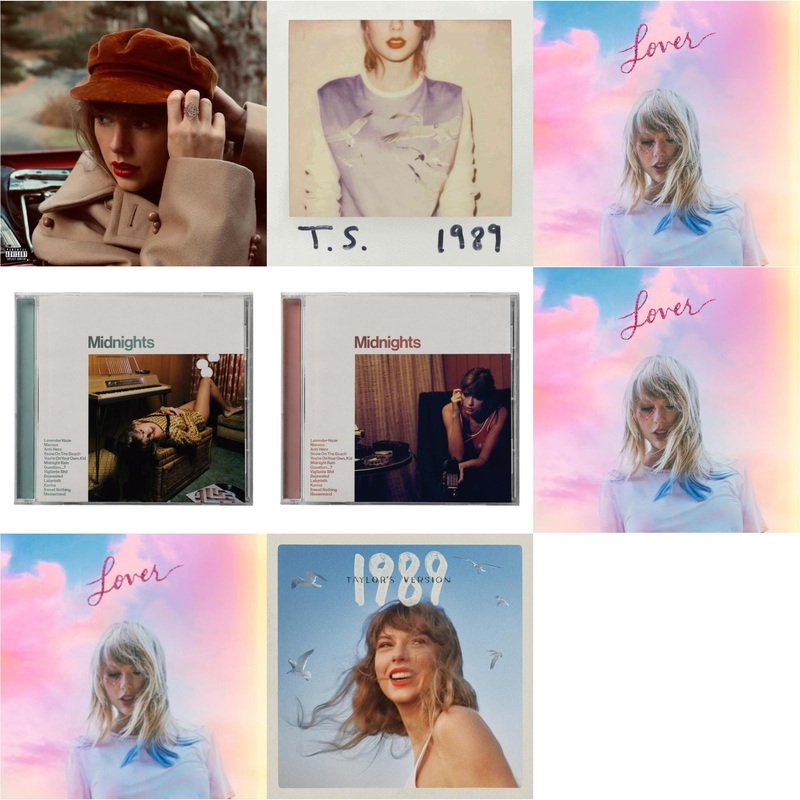 Taylor Swift – Red (Taylor’s Version) (Edited) (2CD) & 1989 & Lover (Deluxe) (Version 2) & Midnights (X) (Jade Green CD) & Midnights (X) (Blood Moon CD) & Lover (Deluxe) (Version 1) & Lover & 1989 (Taylor’s Version)