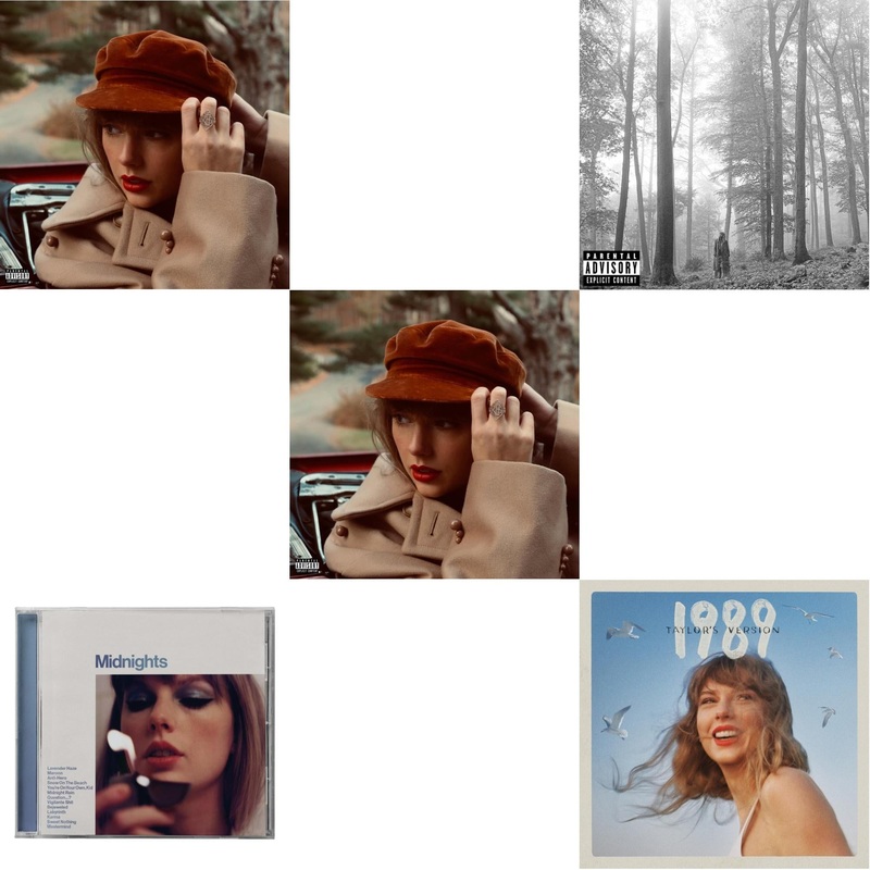 Taylor Swift – Red (Taylor’s Version) (Edited) (2CD) & Midnights (X) (Moonstone Blue CD) & Red (Taylor’s Version) (X) (2CD) & Folklore (X) & 1989 (Taylor’s Version)