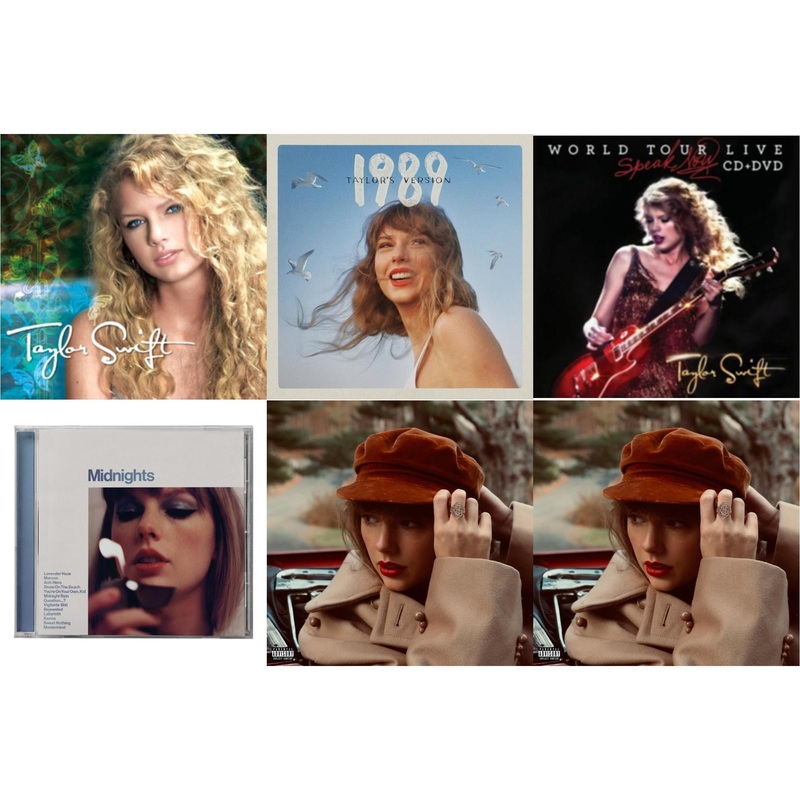 Taylor Swift – Taylor Swift & 1989 (Taylor’s Version) & Speak Now World Tour Live (CD/DVD) & Midnights (X) (Moonstone Blue CD) & Red (Taylor’s Version) (Edited) (2CD) & Red (Taylor’s Version) (X) (2CD)