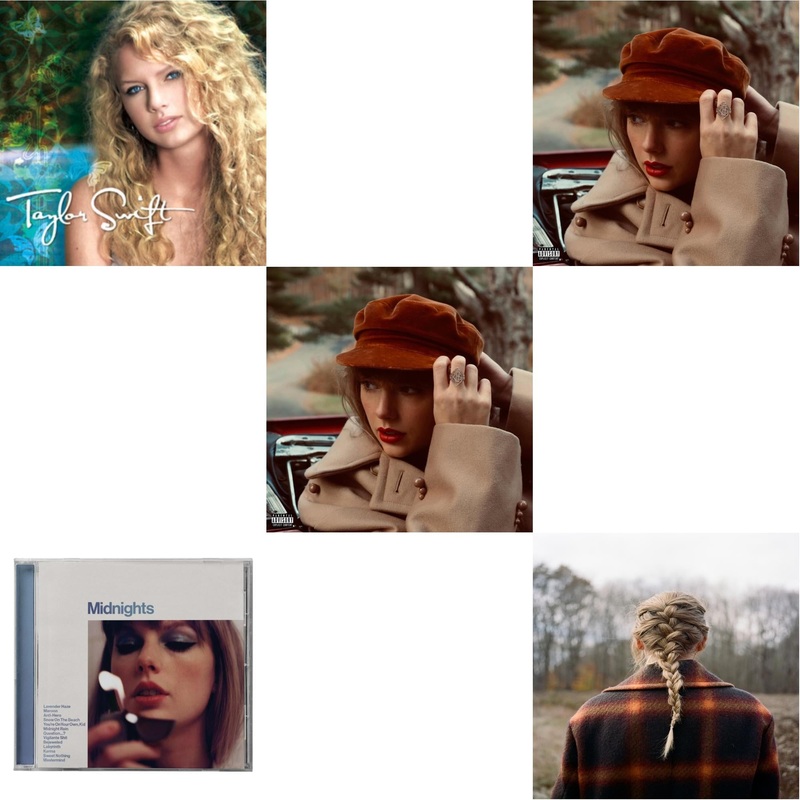 Taylor Swift – Taylor Swift & Midnights (X) (Moonstone Blue CD) & Red (Taylor’s Version) (Edited) (2CD) & Red (Taylor’s Version) (X) (2CD) & Evermore (X)