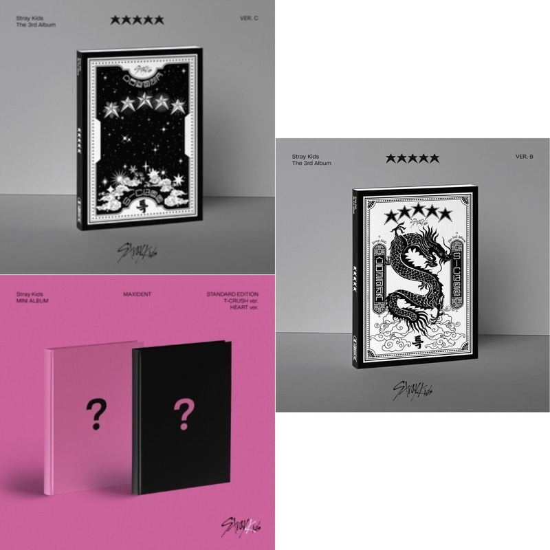 Stray Kids – 5-Star (Ver. C) & Maxident (T-Crush Version/Heart Version) & 5-Star (Ver. B) – CD Bundle