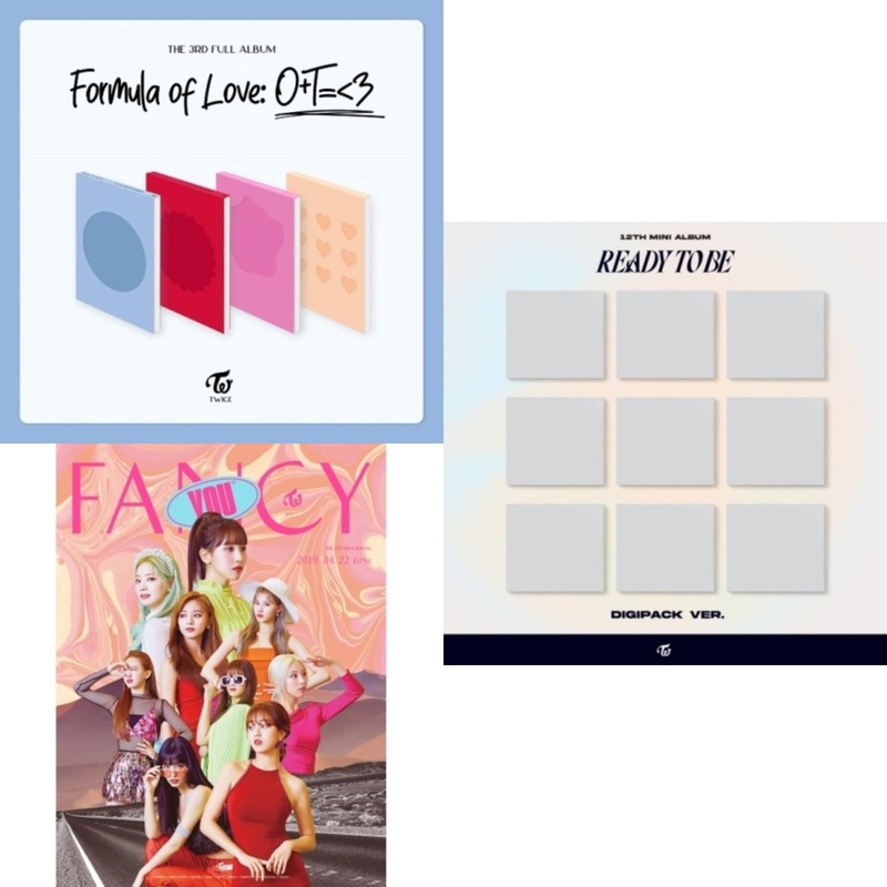 Twice – Formula Of Love: O+T=<3 & Fancy You (7Th Album) & Ready To Be (12Th Mini Album) Digipack Version - CD Bundle