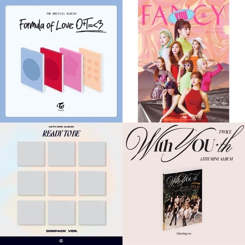 Twice – Formula Of Love: O+T=<3 & Fancy You (7Th Album) & Ready To Be (12Th Mini Album) Digipack Version & With You-Th (Glowing Ver.) - CD Bundle