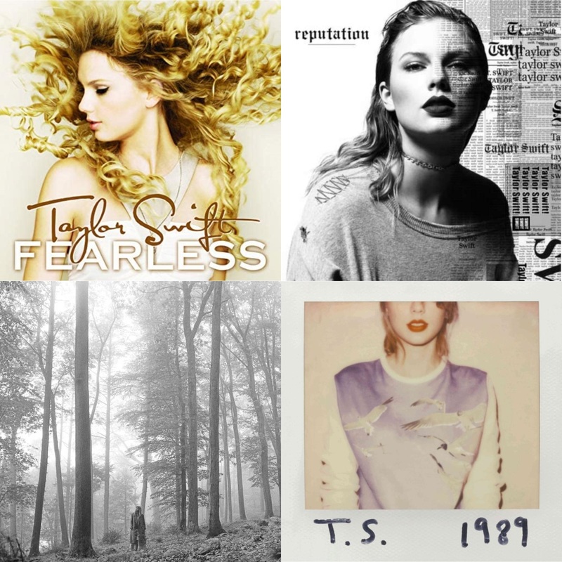 Taylor Swift – Fearless & Reputation & Folklore (Edited) & 1989 – CD Bundle