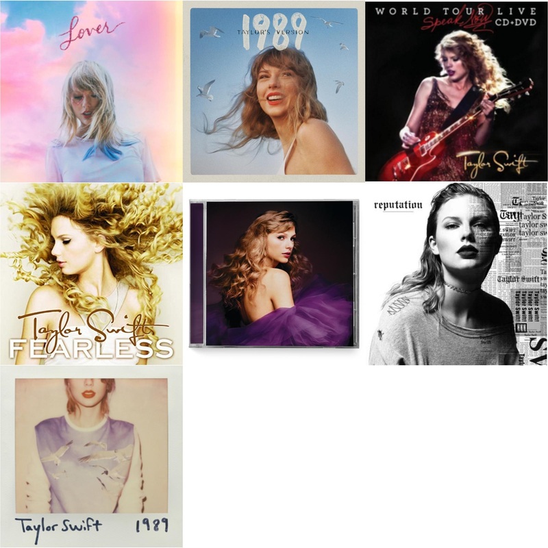 Taylor Swift – Lover & 1989 (Taylor’s Version) & Speak Now World Tour Live (CD/DVD) & Fearless & Speak Now (Taylor’s Version) (2CD) & Reputation & 1989