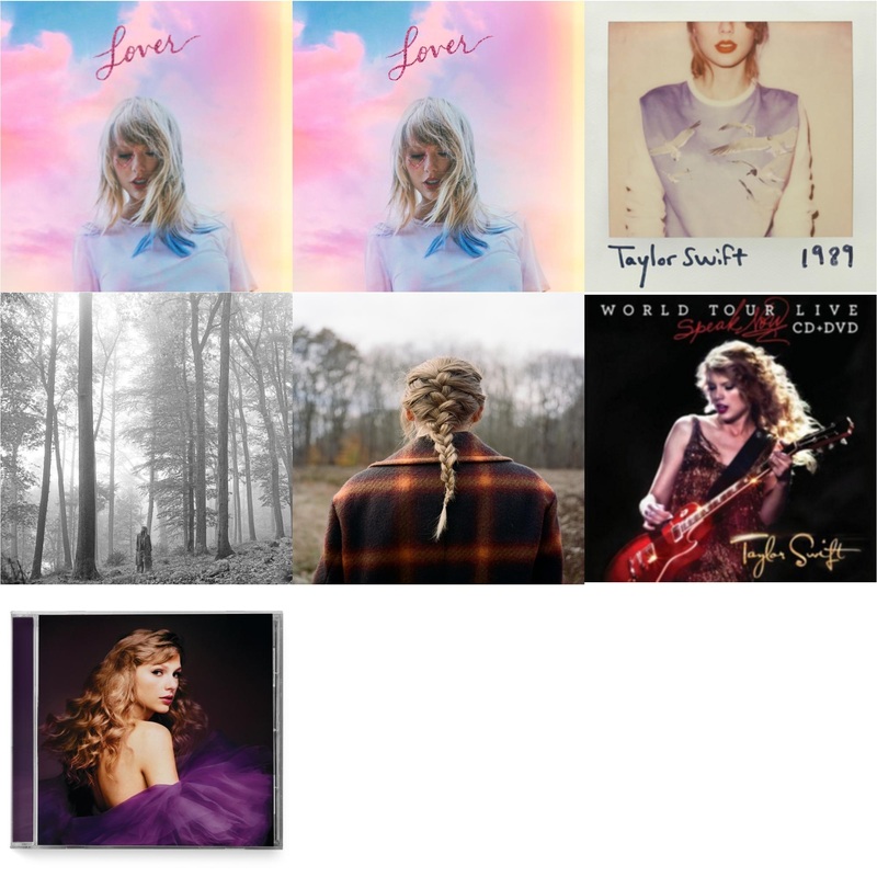 Taylor Swift – Lover & Lover (Deluxe) (Version 1) & 1989 & Folklore (Edited) & Evermore (X) & Speak Now World Tour Live (CD/DVD) & Speak Now (Taylor’s Version) (2CD)