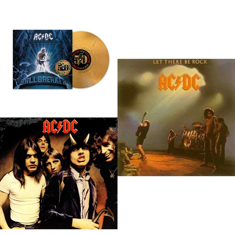 Ac/Dc – Ballbreaker (50Th Anniversary/Gold Color LP Vinyl) & Highway To Hell (180G) & Let There Be Rock (180G)