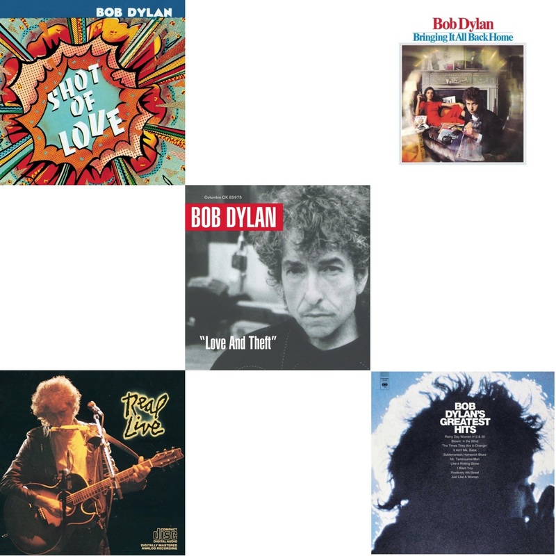 Bob Dylan – Shot Of Love & Real Live & Love & Theft & Bringing It All Back Home & Greatest Hits Vol.1 – CD Bundle