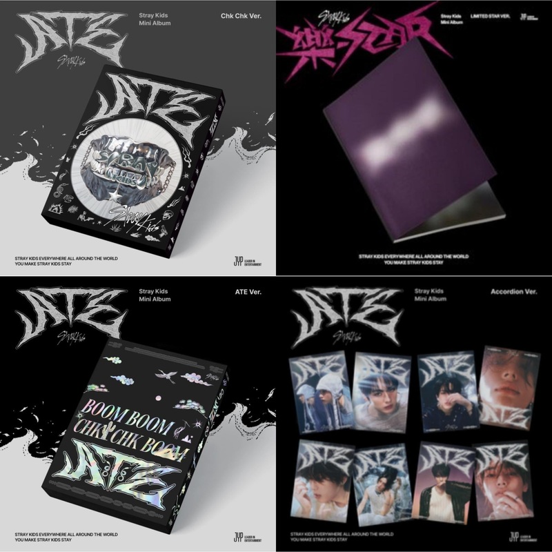Stray Kids – Ate (Chk Chk Ver.) & Rock-Star (Limited Star Ver.) & Ate (Ate Ver.) & Ate (Accordion Ver.) – CD Bundle