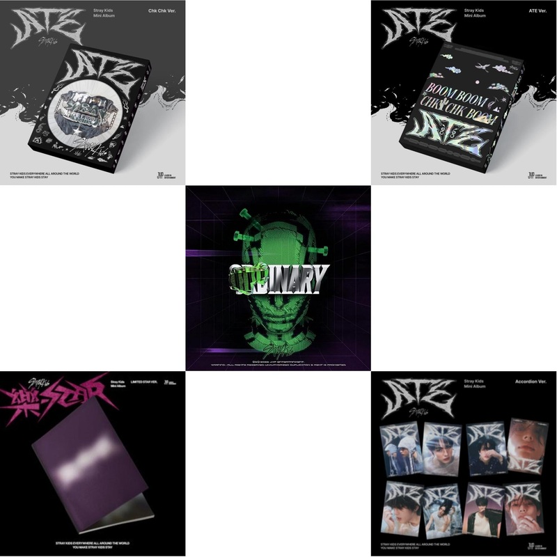 Stray Kids – Ate (Chk Chk Ver.) & Rock-Star (Limited Star Ver.) & Oddinary (Scanning Version/Mask Off Version/Normal Edition) & Ate (Ate Ver.) & Ate (Accordion Ver.) – CD Bundle