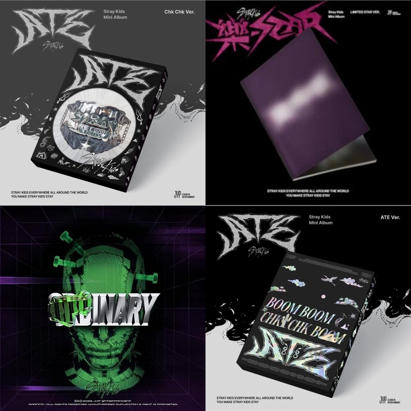 Stray Kids – Ate (Chk Chk Ver.) & Rock-Star (Limited Star Ver.) & Oddinary (Scanning Version/Mask Off Version/Normal Edition) & Ate (Ate Ver.) – CD Bundle