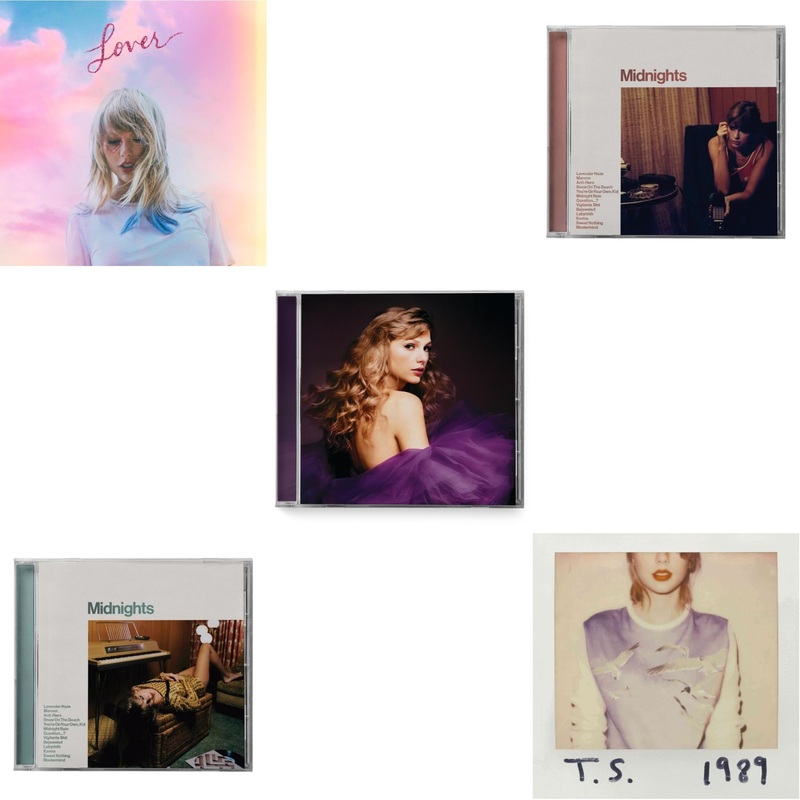 Taylor Swift – Lover (Deluxe) (Version 4) & Midnights (X) (Jade Green CD) & Speak Now (Taylor’s Version) (2CD) & Midnights (X) (Blood Moon CD) & 1989