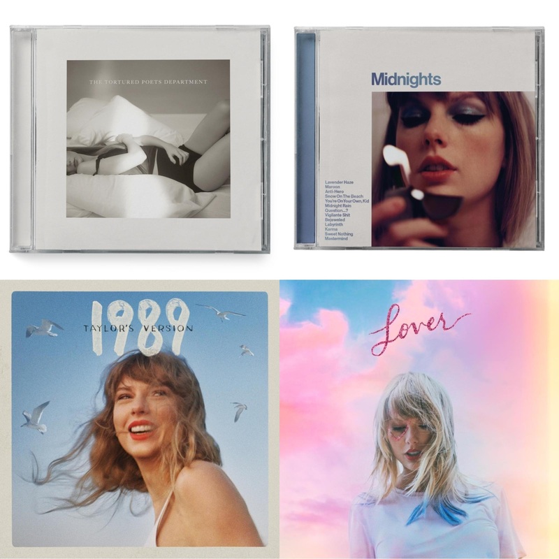 Taylor Swift – Tortured Poets Department(X) (Manuscript- Bonus Track) & Midnights (X) (Moonstone Blue CD) & 1989 (Taylor’s Version) & Lover (Deluxe) (Version 2)