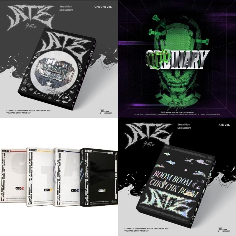 Stray Kids – Ate (Chk Chk Ver.) & Oddinary (Scanning Version/Mask Off Version/Normal Edition) & Go: Volume 1 (Normal Edition) & Ate (Ate Ver.) – CD Bundle