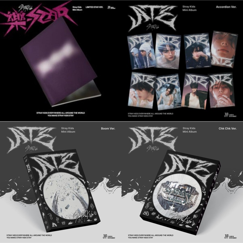 Stray Kids – Rock-Star (Limited Star Ver.) & Ate (Accordion Ver.) & Ate (Boom Ver.) & Ate (Chk Chk Ver.) – CD Bundle