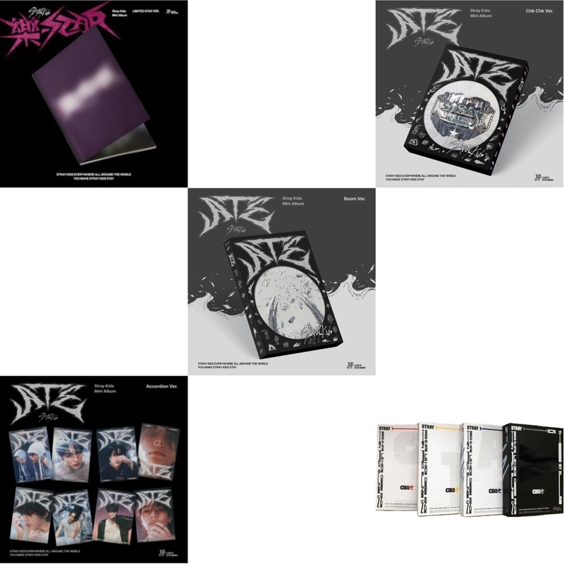 Stray Kids – Rock-Star (Limited Star Ver.) & Ate (Accordion Ver.) & Ate (Boom Ver.) & Ate (Chk Chk Ver.) & Go: Volume 1 (Normal Edition) – CD Bundle