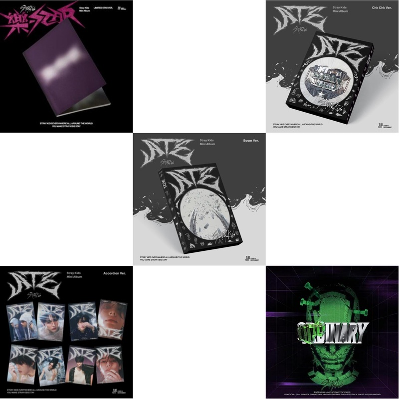 Stray Kids – Rock-Star (Limited Star Ver.) & Ate (Accordion Ver.) & Ate (Boom Ver.) & Ate (Chk Chk Ver.) & Oddinary (Scanning Version/Mask Off Version/Normal Edition) – CD Bundle