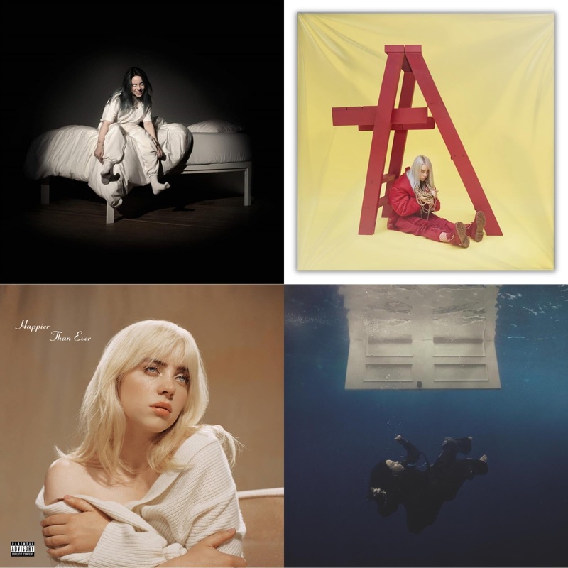 Billie Eilish – When We All Fall Asleep, Where Do We Go? (Pale Yellow LP Vinyl) & Billie Eilish – Dont Smile At Me (Black LP Vinyl) & Happier Than Ever (2LP/Recycled Vinyl/Rainbow Foil Jacket) (Rsd) & Happier Than Ever (X) (2LP) & Hit Me Hard & Soft