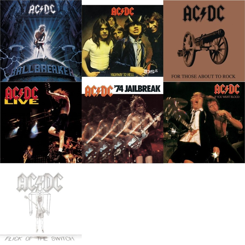 Ac/Dc – Ballbreaker & Highway To Hell & For Those About To Rock & Live & 74 Jailbreak & If You Want Blood You’ve Got It & Flick Of The Switch – CD Bundle
