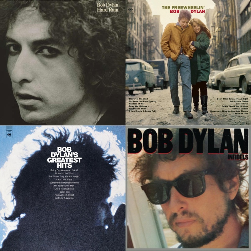 Bob Dylan – Hard Rain (150G/Dl Card) & Freewheelin Bob Dylan (140G/Dl Code) & Greatest Hits (150G/Dl Card) & Infidels (150G/Dl Insert) – LP Vinyl Bundle
