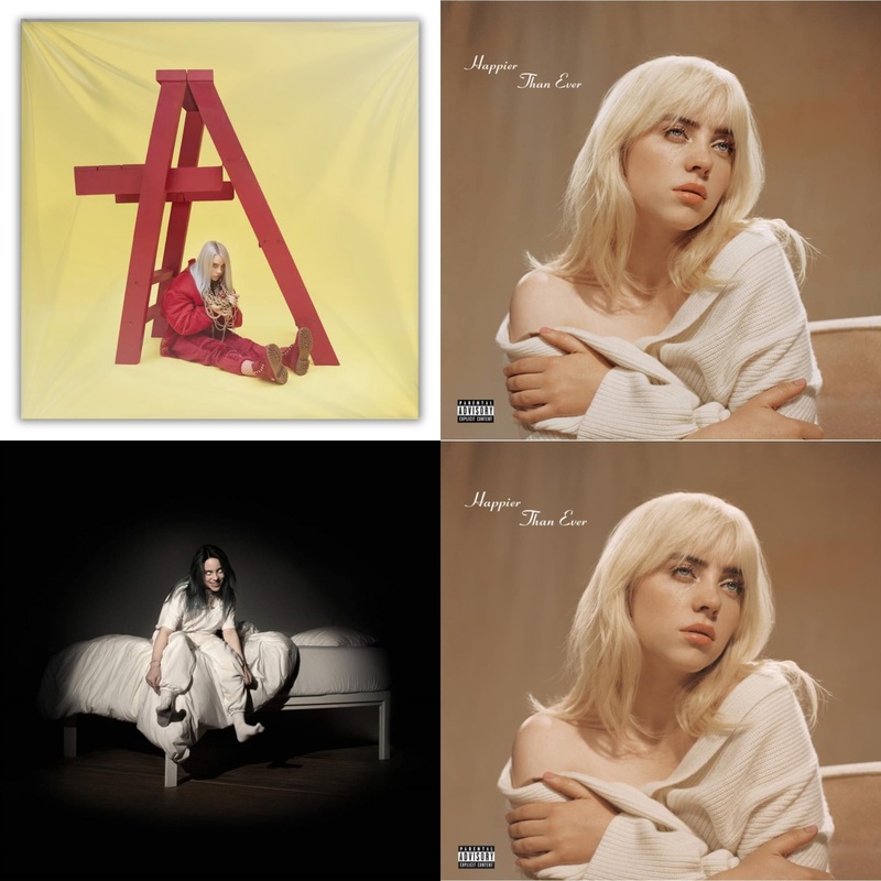 Billie Eilish – Billie Eilish – Dont Smile At Me (Black LP Vinyl) & Happier Than Ever (2LP/Recycled Vinyl/Rainbow Foil Jacket) (Rsd) & When We All Fall Asleep, Where Do We Go? (Pale Yellow LP Vinyl) & Happier Than Ever (X) (2LP)