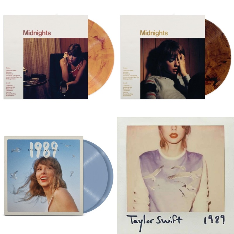 Taylor Swift – Midnights (X) (Blood Moon LP Vinyl) & Midnights (X) (Mahogany Color LP Vinyl) & 1989 (Taylor’s Version) (2LP/Crystal Skies Blue Vinyl) & 1989