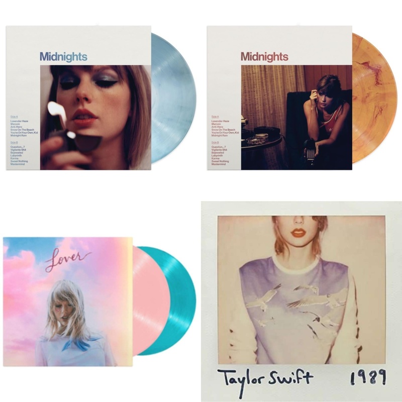 Taylor Swift – Midnights (X) (Moonstone Blue LP Vinyl) & Midnights (X) (Blood Moon LP Vinyl) & Lover & 1989
