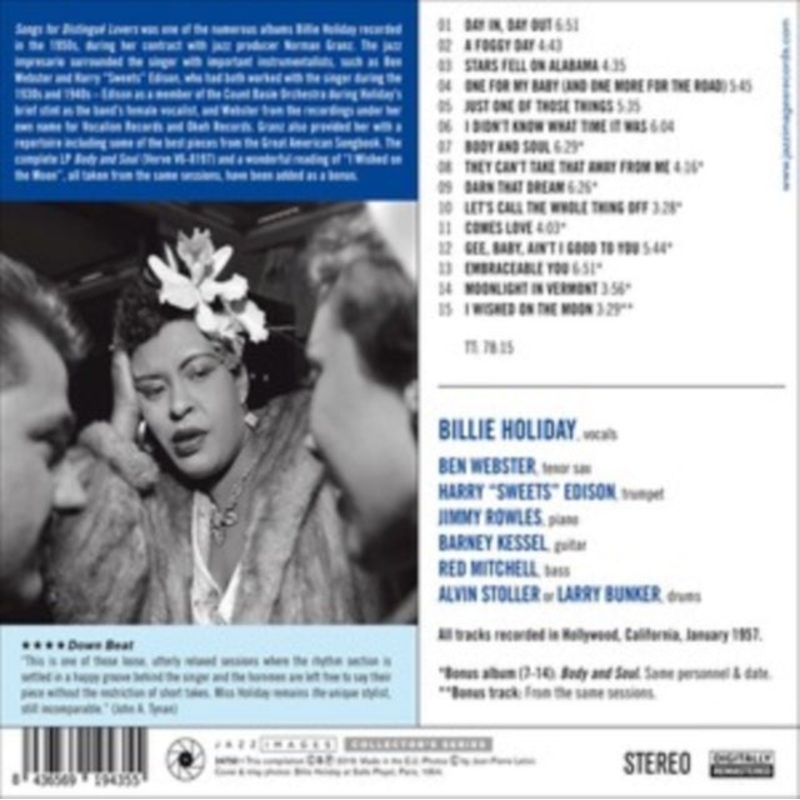 Billie Holiday – Songs For Distingue Lovers (Ltd 24Bit Remaster/9 Bonus Tracks/Cover Photos By Jean-Pierre Leloir) – CD