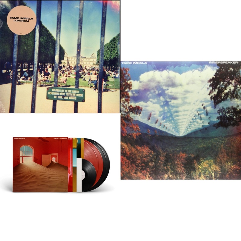 Tame Impala – Lonerism & Slow Rush (Deluxe/2-Transparent Red LP Vinyl/3-Black LP Vinyl) & Innerspeaker