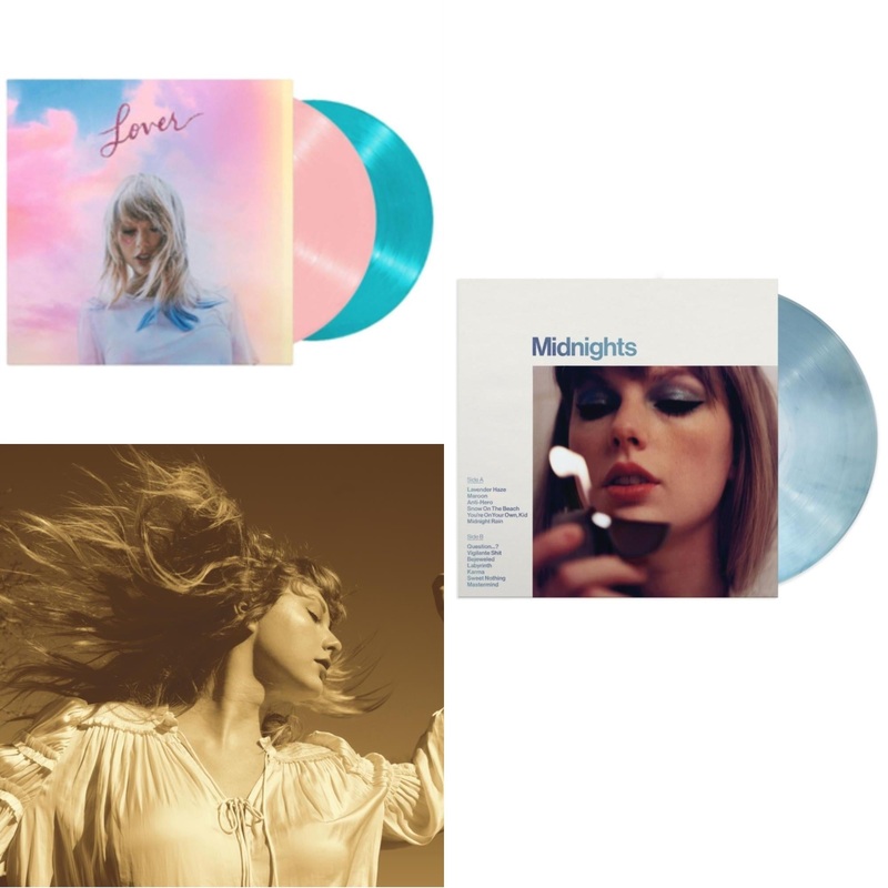 Taylor Swift – Lover & Fearless (Taylor’s Version) (Gold Vinyl/3LP) & Midnights (X) (Moonstone Blue LP Vinyl)