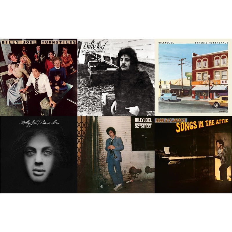 Billy Joel – Turnstiles & Cold Spring Harbor & Streetlife Serenade & Piano Man & 52Nd Street & Songs In The Attic – LP Vinyl Bundle