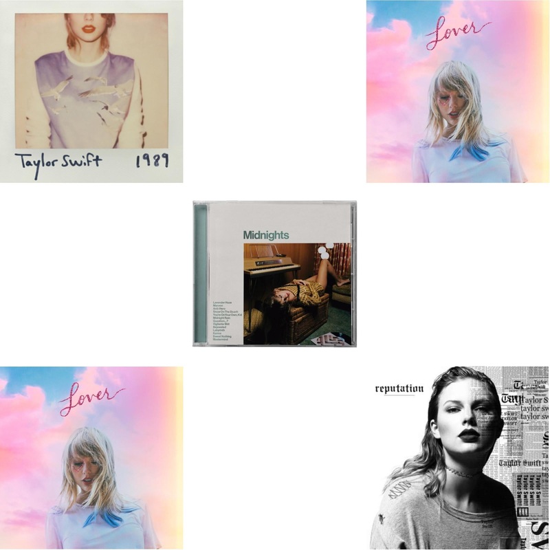 Taylor Swift – 1989 & Lover (Deluxe) (Version 2) & Midnights (X) (Jade Green CD) & Lover (Deluxe) (Version 1) & Reputation
