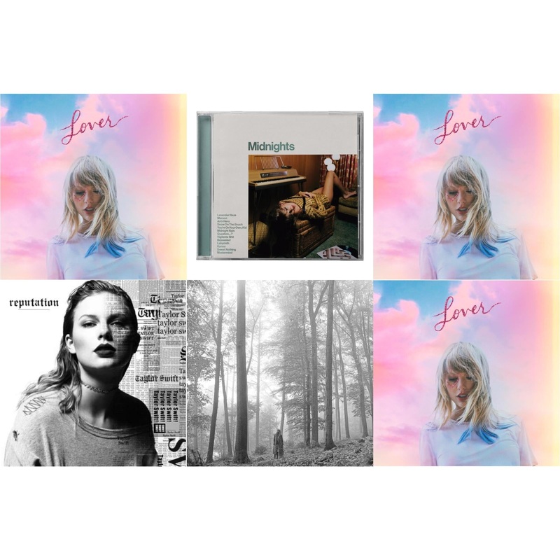 Taylor Swift – Lover (Deluxe) (Version 2) & Midnights (X) (Jade Green CD) & Lover (Deluxe) (Version 1) & Reputation & Folklore (Edited) & Lover (Deluxe) (Version 4)