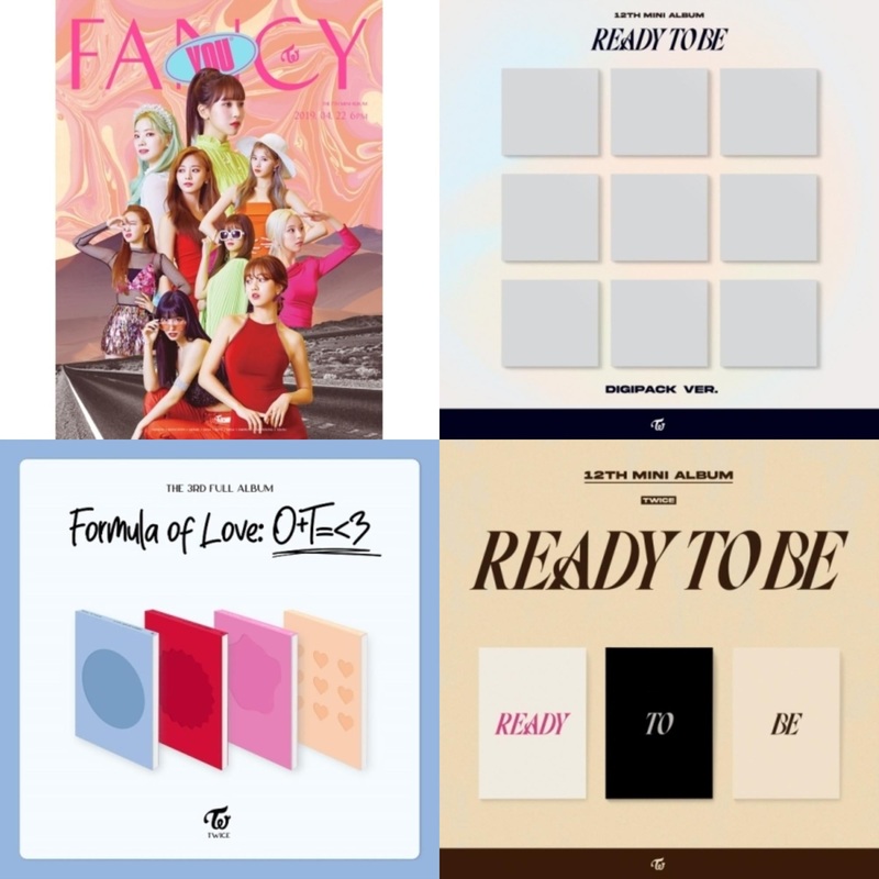 Twice – Fancy You (7Th Album) & Ready To Be (12Th Mini Album) Digipack Version & Formula Of Love: O+T=<3 & Ready To Be (12Th Mini Album) - CD Bundle