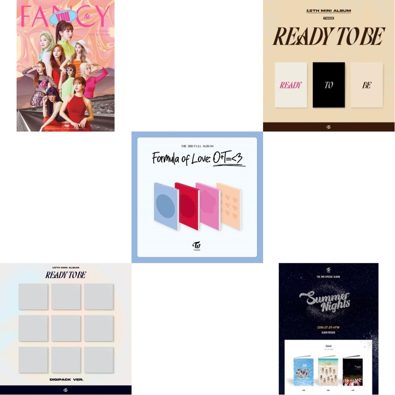 Twice – Fancy You (7Th Album) & Ready To Be (12Th Mini Album) Digipack Version & Formula Of Love: O+T=<3 & Ready To Be (12Th Mini Album) & Summer Nights - CD Bundle