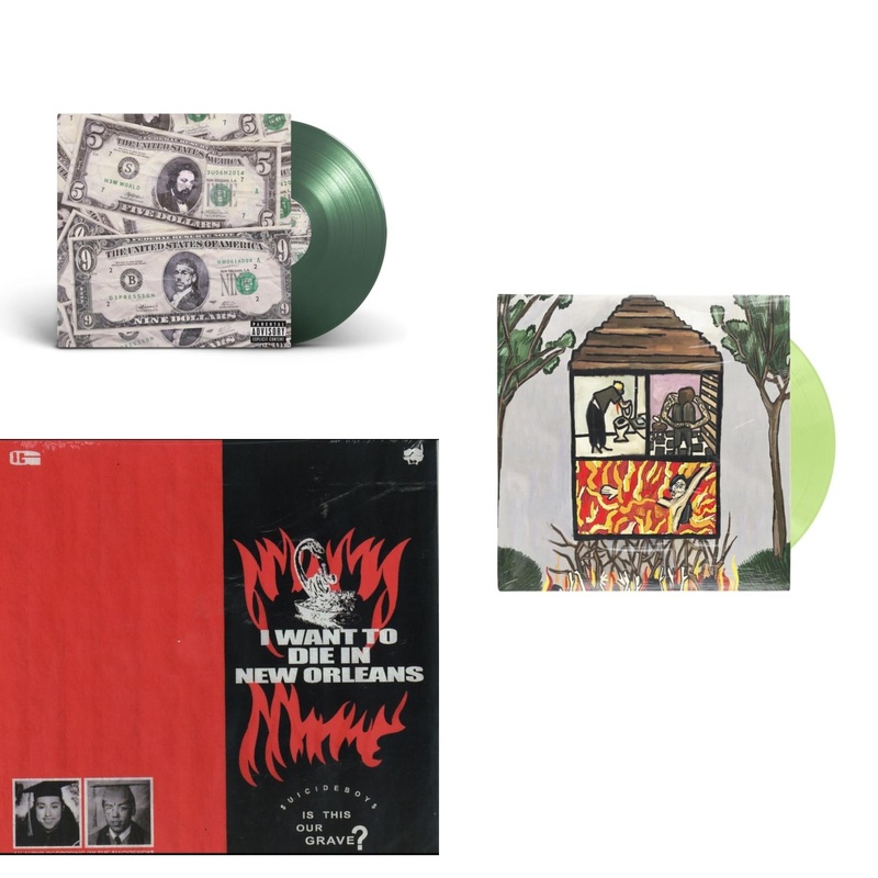 $Uicideboy$ – New World Depression (Coke Bottle LP Vinyl) & I Want To Die In New Orleans (Red/Black LP Vinyl) & Long Term Effects Of Suffering (Glow Green LP Vinyl)
