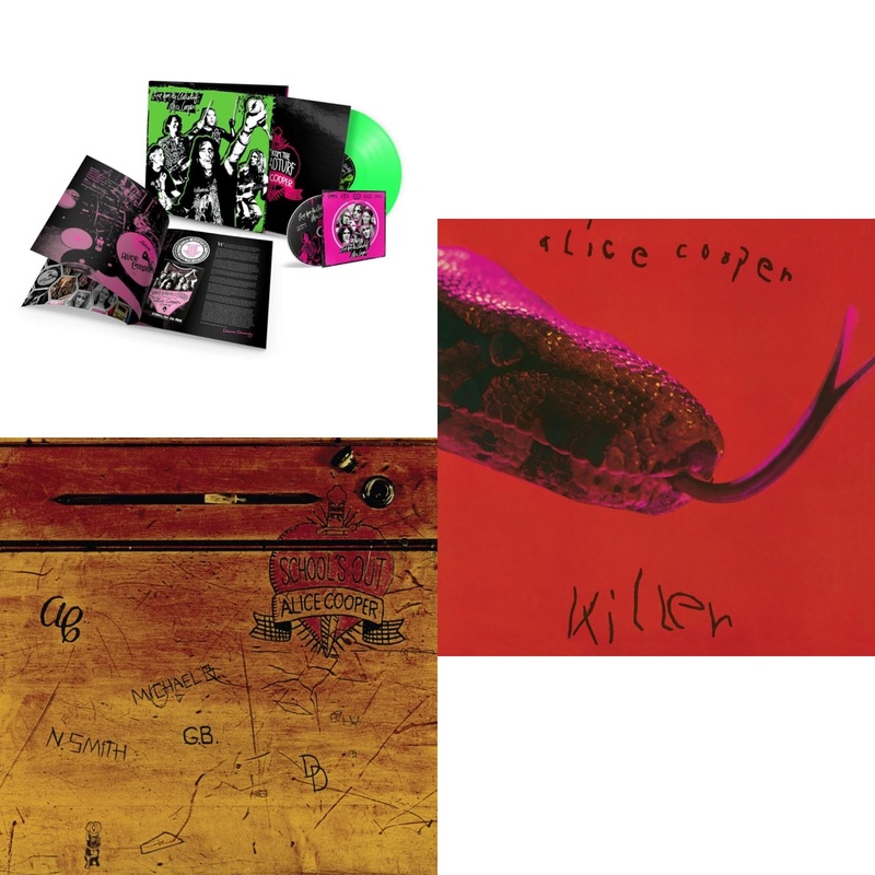 Alice Cooper – Live From The Astroturf (Glow-In-The-Dark LP Vinyl/DVD) & School’s Out (Expanded & Remastered/3LP) & Killer (Expanded & Remastered/3LP)