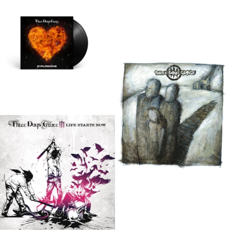 Three Days Grace – Explosions (140G) & Life Starts Now (150G) & Three Days Grace (150G) – LP Vinyl Bundle